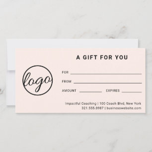 Logotipo moderno Certificado simple de regalo Rubo