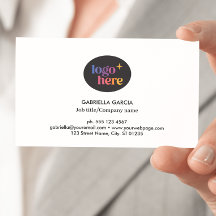 Logotipo moderno Código QR Tarjeta blanca de prese