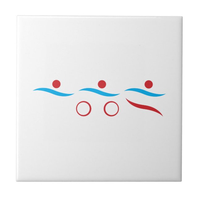 Logotipo moderno de triatlón en baldosa cerámica (Frente)