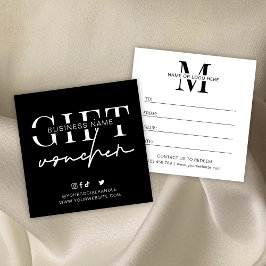 Logotipo moderno del certificado de regalo para em