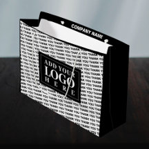 Logotipo moderno Gracias Bolsa de regalo en blanco