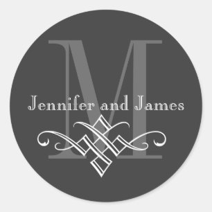 Logotipo Monograma Nombres Etiquetas de bodas Carb