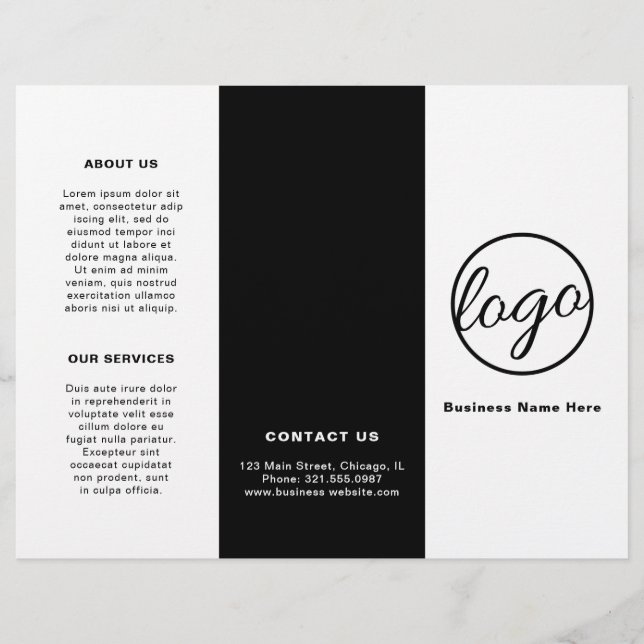 Logotipo negro simple Folleto triplón comercial mo (Anverso)
