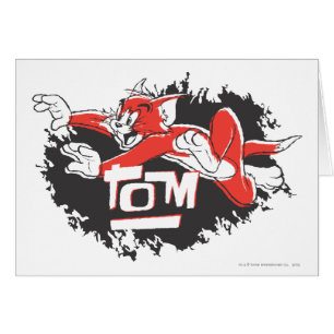 Logotipo negro y rojo de Tom