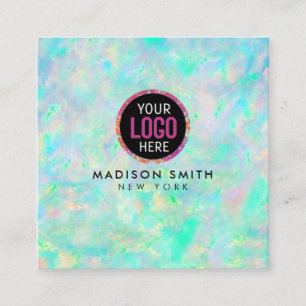 logotipo opal textura cuadrada tarjeta de visita