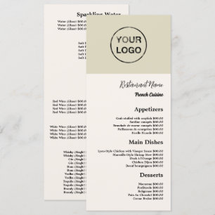 Logotipo personal, Menú delgado para restaurante