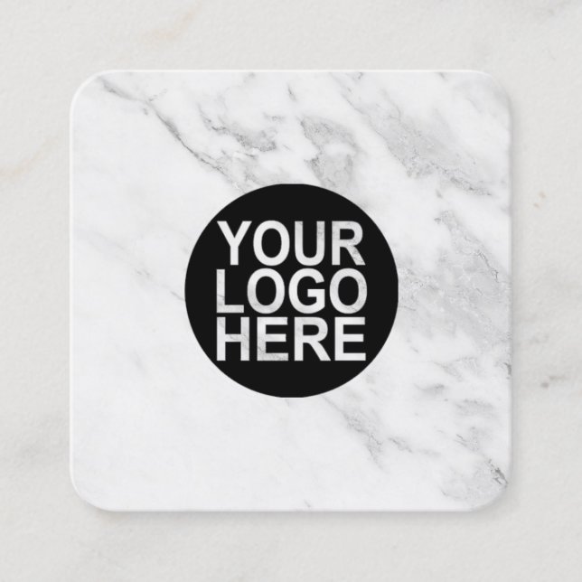 logotipo personalizado, mármol gris, tarjetas de v (Anverso)