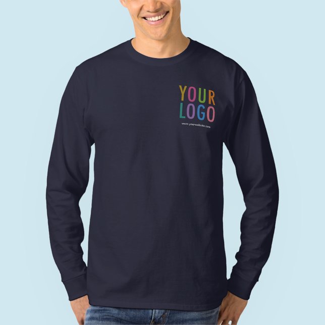 Logotipo personalizado Navy Camisa de manga larga  (MISOOK Navy Blue Long Sleeve Shirt with Logo)