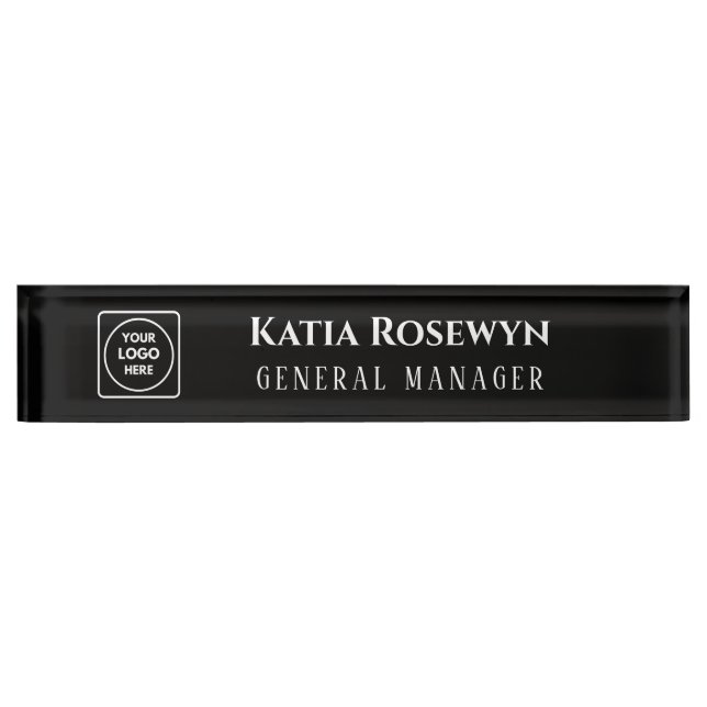 Logotipo personalizado negro | Letrero de escritor (Anverso)