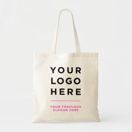Logotipo personalizado rosa y bolsa de texto