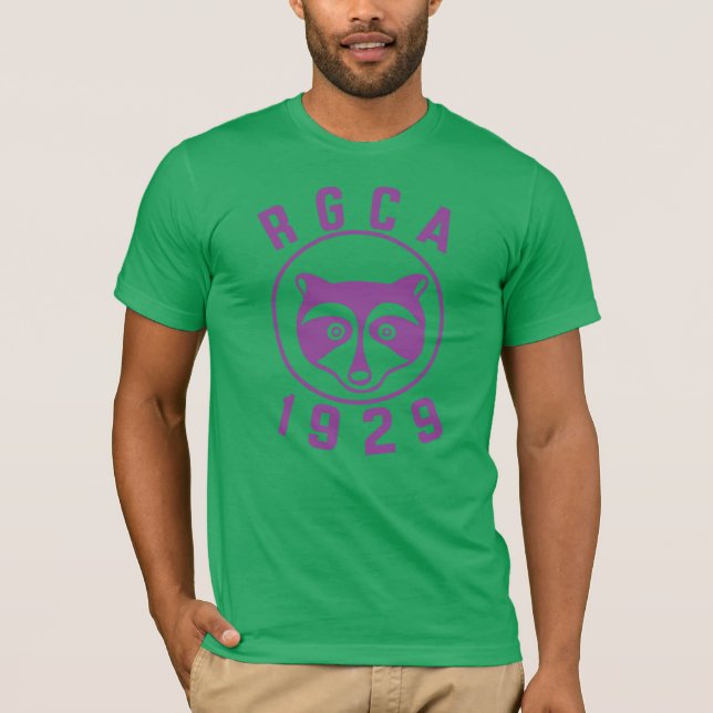 Logotipo púrpura de la camiseta básica masculina R (Anverso)