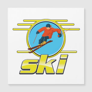 Logotipo retro de esquí de los 90
