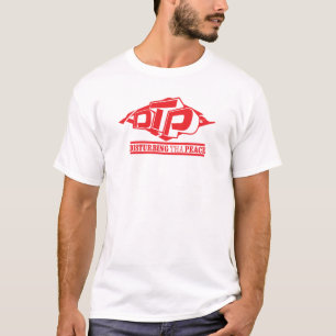 Logotipo rojo del DTP en la camiseta para hombre