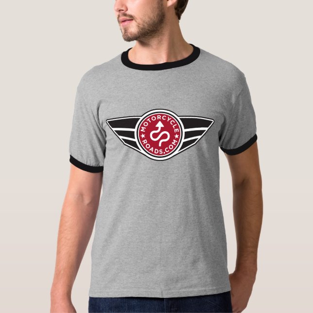 Logotipo rojo negro y gris de la camiseta w/basic (Anverso)