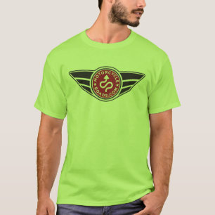 Logotipo rojo verde de piedra de la camiseta