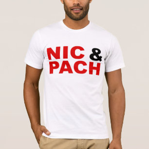 Logotipo rojo y negro de la camiseta de NIC&PACH