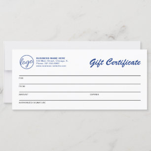 Logotipo simple Certificado de regalo para empresa