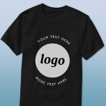 Logotipo simple con camiseta comercial de texto<br><div class="desc">Añade tu propio logotipo y elección de texto a este diseño. Eliminar el texto superior o inferior si lo prefiere. Minimalista y profesional. Excelente para la marca de empleados,  o como producto promocional para sus clientes y clientes.</div>