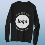 Logotipo simple con camiseta comercial de texto<br><div class="desc">Añade tu propio logotipo y elección de texto a este diseño. Eliminar el texto superior o inferior si lo prefiere. Minimalista y profesional. Ideal para la marca de empleados,  para eventos corporativos y ferias,  o como producto promocional para sus clientes y clientes.</div>