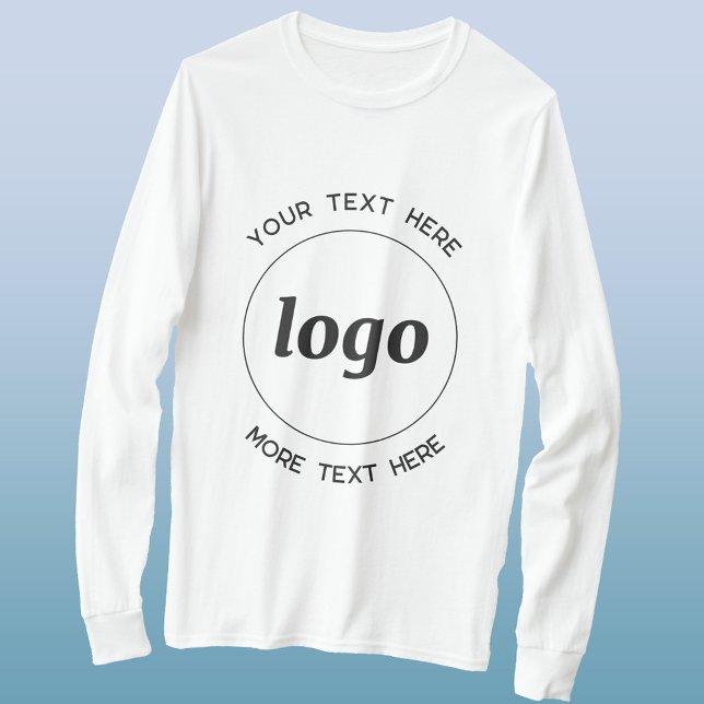 Logotipo simple con camiseta comercial de texto (Logo with custom text business promotional or uniform T-shirt)