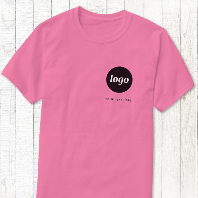 Logotipo simple y camiseta comercial con texto (Logo with custom text business promotional or uniform t-shirt)