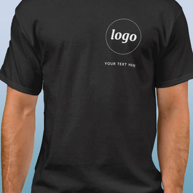 Logotipo simple y camiseta comercial con texto (Simple logo with custom text business branding promotional t-shirt)
