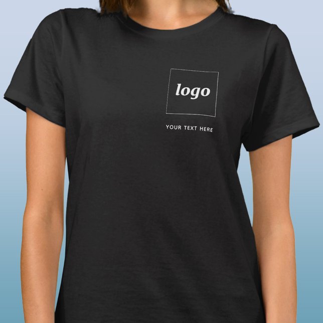 Logotipo simple y camiseta comercial con texto (Simple logo with custom text business branding promotional t-shirt)