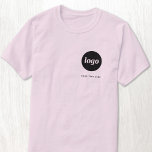 Logotipo simple y camiseta comercial con texto<br><div class="desc">Logo simple y camiseta de negocios de texto personalizado. Reemplace el logotipo y el texto por el propio personalizar. Vestirlas tú mismo,  dárselas a tus empleados y compañeros de trabajo,  venderlas a clientes y clientes o regalarlas como material promocional para inspirar la lealtad del cliente.</div>