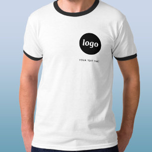 Logotipo simple y camiseta comercial con texto