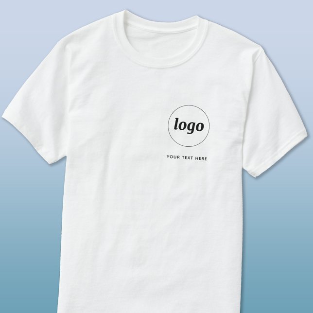 Logotipo simple y camiseta comercial con texto (Simple logo with custom text business branding promotional t-shirt)