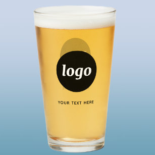 Logotipo simple y vidrio de cerveza para negocios 
