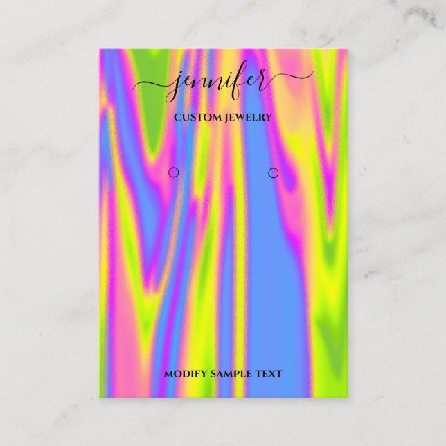 Logotipo Tarjeta de joyería hecha a mano Holografí (Anverso)