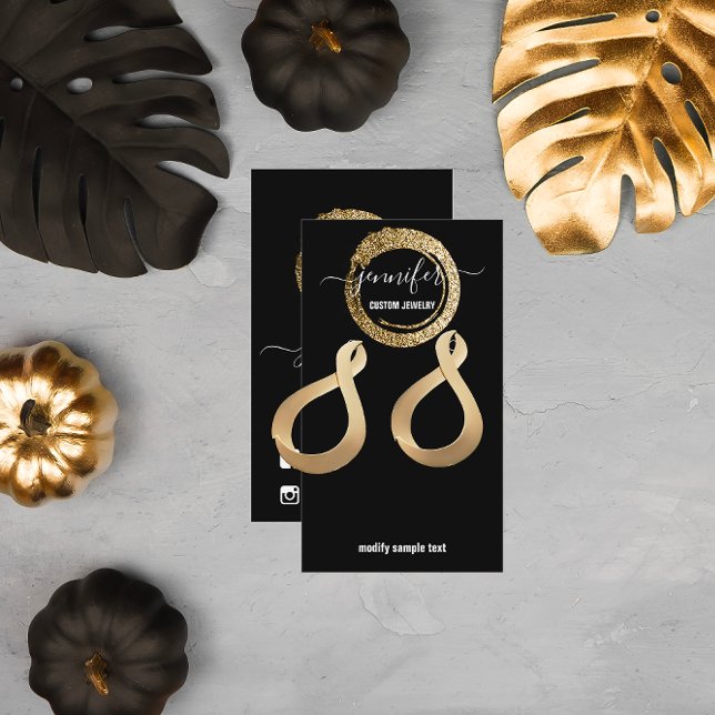 Logotipo tarjeta de joyería Personalizado medios s (Logo Custom Jewelry Card Social Media Black Golden)