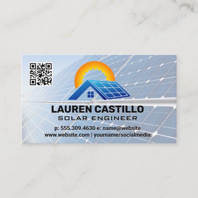 Logotipo técnico del panel solar | Tarjeta de pres (Anverso)