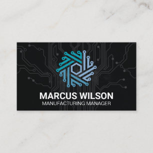 Logotipo técnico moderno   Tarjeta de presentación