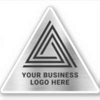 Logotipo Triangular de Lámina Falsa Plateada Clara