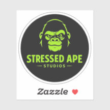 Logotipo verde de Stressed Ape Studios - Pegatina