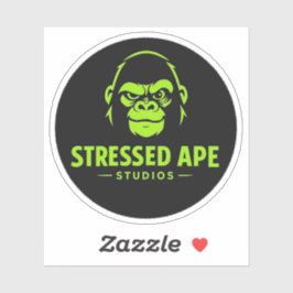 Logotipo verde de Stressed Ape Studios - Pegatina
