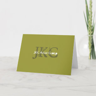 Logotipo verde Notecards del negocio del monograma