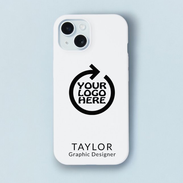 Logotipo y negocio de texto personalizados (Personalized Logo and Text Business iPhone 15 Case from Ricaso. 
Easy add own logo and text 
)