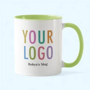 Logotipo y nombre de la empresa de tazas de café e