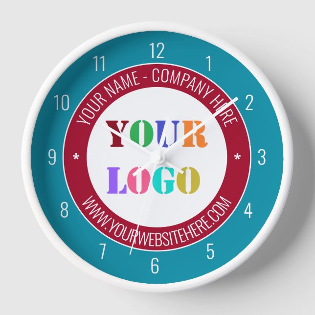 Logotipo y reloj de texto de la empresa personaliz (Anverso)