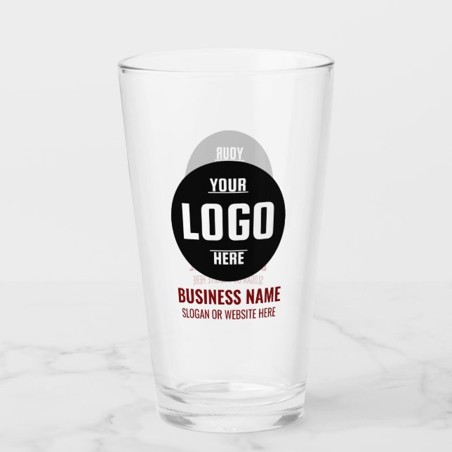 Logotipo y texto personalizado Vidrio de cerveza p (Anverso)