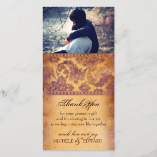 Lograda Lilac Grunge Gracias Tarjeta Fotográfica