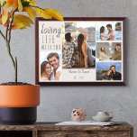 Lograr la vida con usted Personalizado 5 Placa fot<br><div class="desc">Crea tu propia placa de collage con 5 de tus fotos favoritas. El diseño está escrito con la frase "amando la vida contigo" y puedes personalizar con tus nombres y fechas. La plantilla de fotos muestra las imágenes en formato vertical y horizontal. Este diseño tiene una paleta de colores crema...</div>