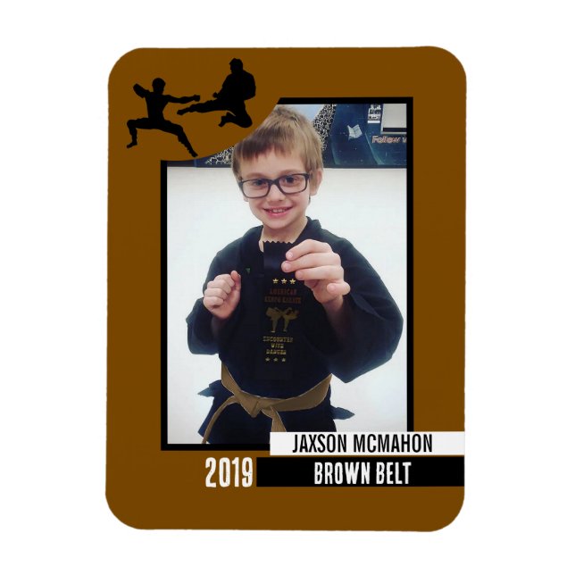 Logro del Cinturón de Karate Imán de fotografía fl (Vertical)