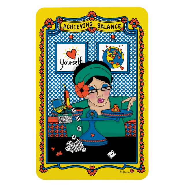 Logro del imán del refrigerador Balance_B_4x6 (Vertical)