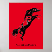 Logro inspirador: Arte pop del caballo negro rojo