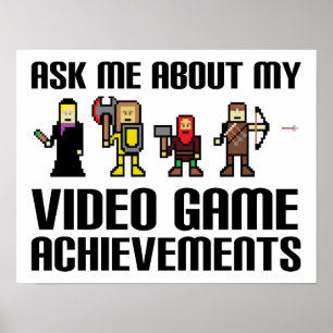 Logros de Videojuegos Póster Divertido