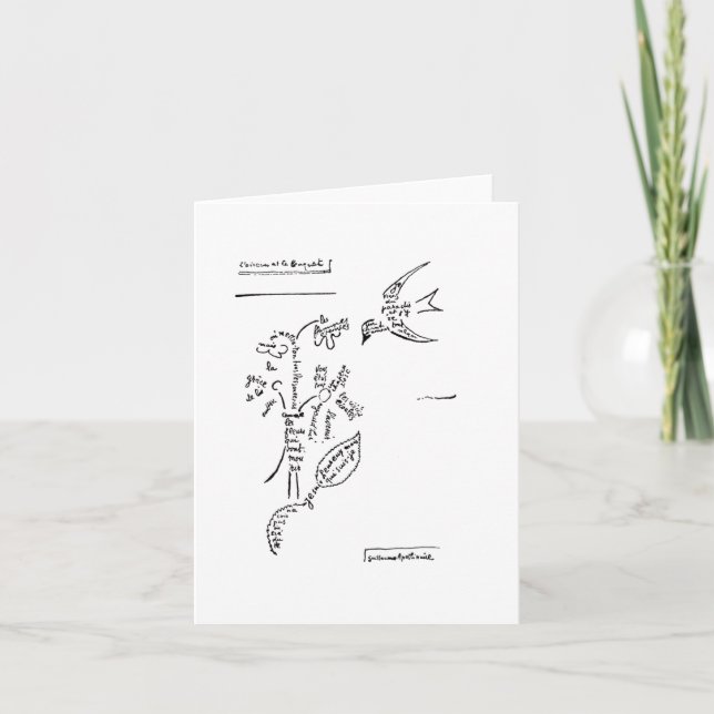 L'oiseau et le bouquet, por Apollinaire (Anverso)